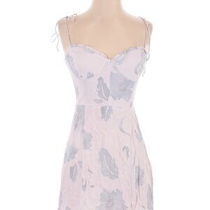 Wilfred Fitted Floral Dress in Gray and Blush